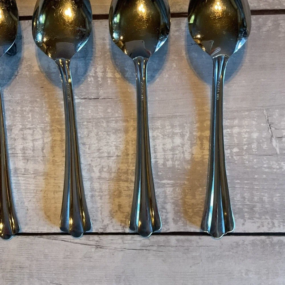 Oneida KIMBRA Stainless Flatware Oval Place Soup Spoons Set Of 6 USA Lot #2